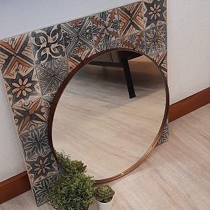 Helen Ahşap Çerçeveli Dekoratif Ayna (61 cm - Bronz)