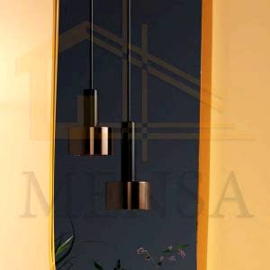 İRİS Ahşap Çerçeveli Dekoratif Ayna (Koyu Gold)