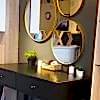 Helen 3 Parça Ahşap Çerçeveli Dekoratif Set Ayna (70-49-39cm - Koyu Gold)
