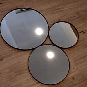 Helen 3 Parça Ahşap Çerçeveli Dekoratif Set Ayna (61-49-39cm - Bronz)